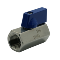 Zawór kulowy mini G 3/8 GW, stal nierdzewna (INOX)